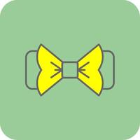 Bow Tie Filled Yellow Icon vector