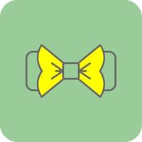 Bow Tie Filled Yellow Icon vector