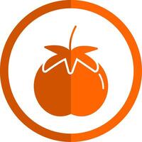 tomate glifo naranja circulo icono vector