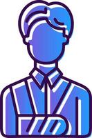 Bandaged Person Gradient Filled Icon vector