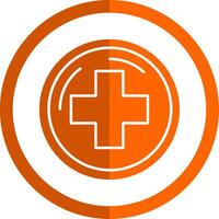 Hospital Sign Glyph Orange Circle Icon vector