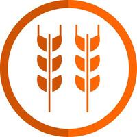 Wheat Glyph Orange Circle Icon vector