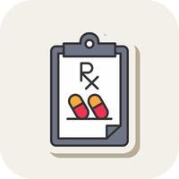 Prescription Line Filled White Shadow Icon vector