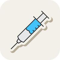 Injection Line Filled White Shadow Icon vector