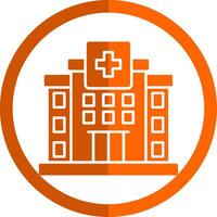 Hospital Glyph Orange Circle Icon vector
