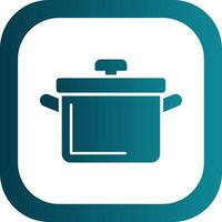 Cooking Pot Glyph Gradient Round Corner Icon vector