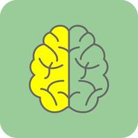 Brain Filled Yellow Icon vector