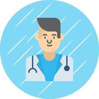 Male Doctor Flat Blue Circle Icon vector