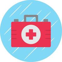 First Aid Kit Flat Blue Circle Icon vector