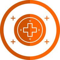 Hospital Sign Glyph Orange Circle Icon vector