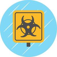 Biohazard Flat Blue Circle Icon vector