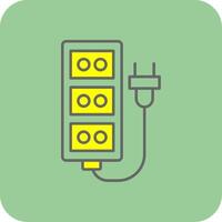 Extension Cord Filled Yellow Icon vector