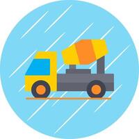 Concrete Mixer Flat Blue Circle Icon vector