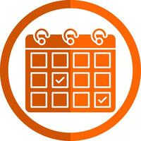 Appointment Request Glyph Orange Circle Icon vector