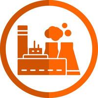 Power Station Glyph Orange Circle Icon vector