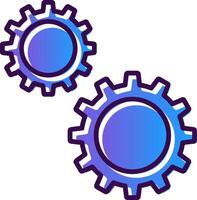 Gears Gradient Filled Icon vector