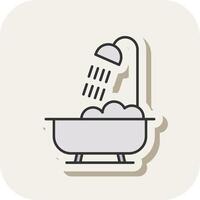 Bathroom Line Filled White Shadow Icon vector