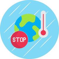 Stop Global Warming Flat Blue Circle Icon vector