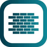 Brick Wall Glyph Gradient Round Corner Icon vector