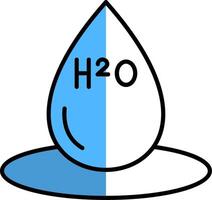 H2O lleno medio cortar icono vector