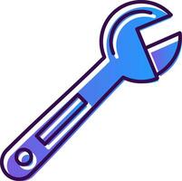 Adjustable Wrench Gradient Filled Icon vector