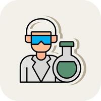 Chemist Line Filled White Shadow Icon vector