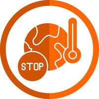 Stop Global Warming Glyph Orange Circle Icon vector