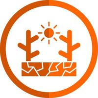 Drought Glyph Orange Circle Icon vector
