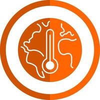 clima cambio glifo naranja circulo icono vector