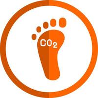 Carbon Footprint Glyph Orange Circle Icon vector