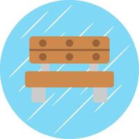 Bench Flat Blue Circle Icon vector