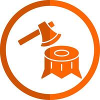 Deforestation Glyph Orange Circle Icon vector