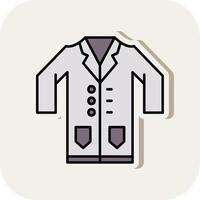 Lab Coat Line Filled White Shadow Icon vector