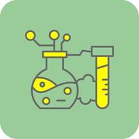 químico reacción lleno amarillo icono vector