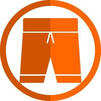 fútbol americano pantalones cortos glifo naranja circulo icono vector