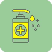 Hand Sanitizer Filled Yellow Icon vector