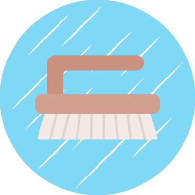 Cleaning Brush Flat Blue Circle Icon
