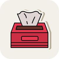 Tissue Box Line Filled White Shadow Icon vector