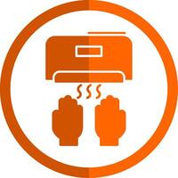 Hand Dryer Glyph Orange Circle Icon vector