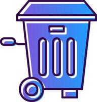 Trash Bin Gradient Filled Icon vector