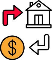 Property Exchange Filled Half Cut Icon vector