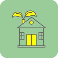 Eco House Filled Yellow Icon vector