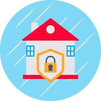 House Protection Flat Blue Circle Icon vector