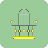 Balcony Filled Yellow Icon vector