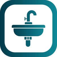 Sink Glyph Gradient Round Corner Icon vector