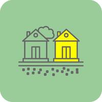 Residential Area Filled Yellow Icon vector