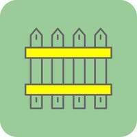 Fence Filled Yellow Icon vector