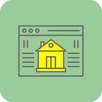 Real Estate Website Filled Yellow Icon vector