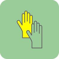 limpieza guantes lleno amarillo icono vector