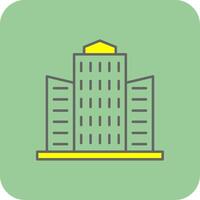 Building Filled Yellow Icon vector